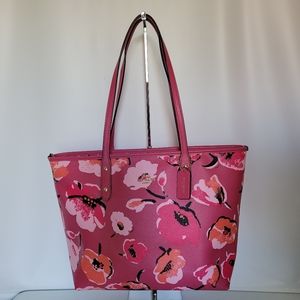 Coach Barbie Pink Floral City Tote Bag
